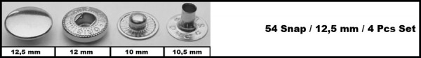 Кнопка стальная №54 12.5мм цв.никель(в упак.1440шт)
