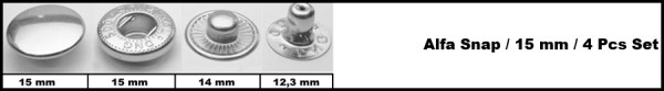 Кнопка стальная Alfa 15мм цв.никель(в упак.720шт)