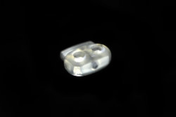 Фиксатор пластиковый двухдырочный малый плоский цв.прозрачный(в упак.1000шт)