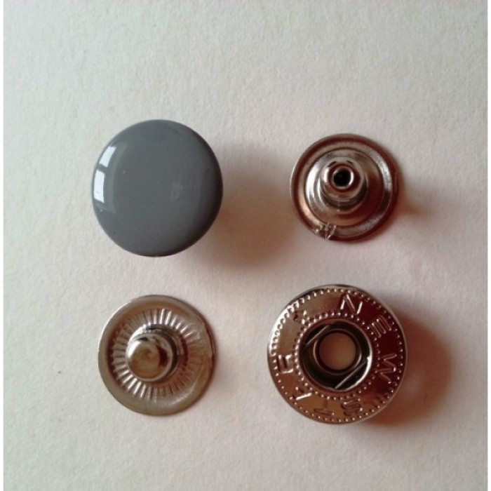 Кнопка стальная VT-2 9.5мм цв.серый(в упак.1440шт)
