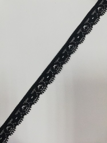 1605 Кружево эластичное полиэстер шир.1см цв.черный(в упак.30м)