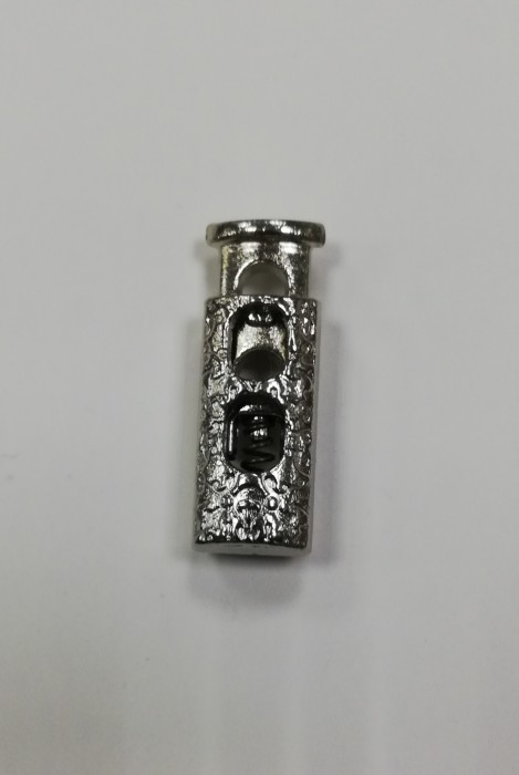 4 Цилиндр металлический декоративный двухдыроччный цв.никель(в упак.1000шт)