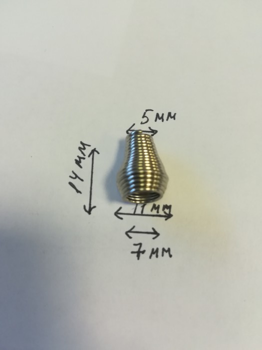 327TR Концевик колокольчик металлический пружина цв.никель(в упак.1000шт)