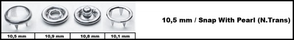 Кнопка нержавеющая трикотажная закрытая 10,5мм цв.прозрачный(в упак.1440шт)