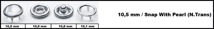 Кнопка нержавеющая трикотажная закрытая 10.5мм цв.прозрачный(в упак.1440шт)