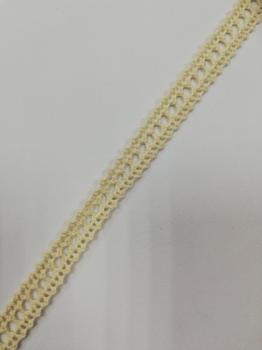 1385СТ Кружево вязаное хлопок шир.1,3см цв.кремовый(в упак.30м)