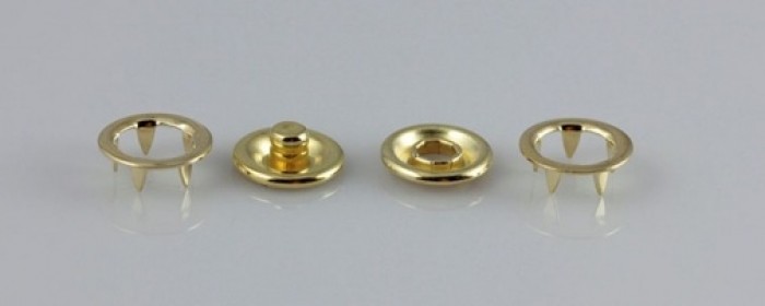 Кнопка нержавеющая трикотажная кольцевая 10.5мм цв.золото(в упак.1440шт)