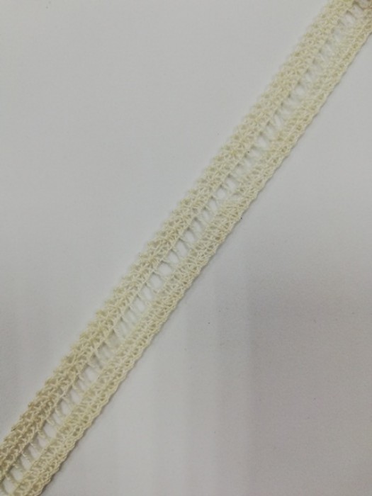 0319СТ Кружево вязаное хлопок шир.1,5см цв.кремовый(в упак.30м)