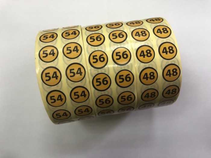 62 Размерники на самоклеящейся бумаге цв.желтый(в рул.5000шт)