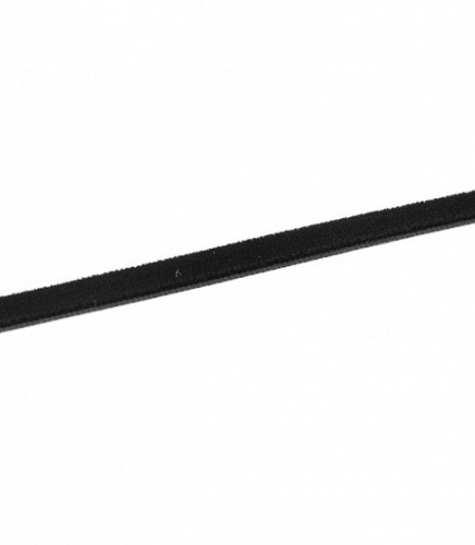 Бархатная лента эластичная 07мм цв.черный(в рул.200м)