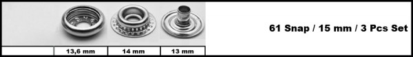 Нижние части нержавеющие для кнопок №61 15мм цв.никель(в упак.720шт)