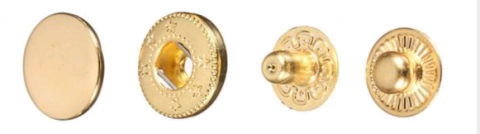 Кнопка стальная №54 12.5мм цв.золото(в упак.1440шт)