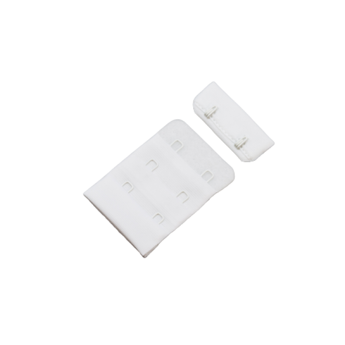 Бельевые застежки на ткани 3х2 40мм цв.белый(в упак.100шт)