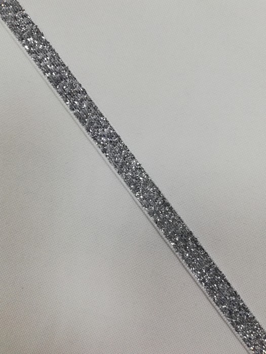 Бархатная лента декоративная №2 10мм цв.серебро(в рул.182,88м)