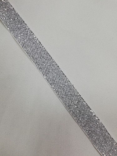 Бархатная лента декоративная №4 15мм цв.серебро(в рул.91,5м)