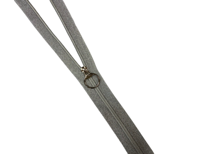 Молния спираль Т5 декоративная металлизированная серебро 55см цв.серебро(в упак.50шт)