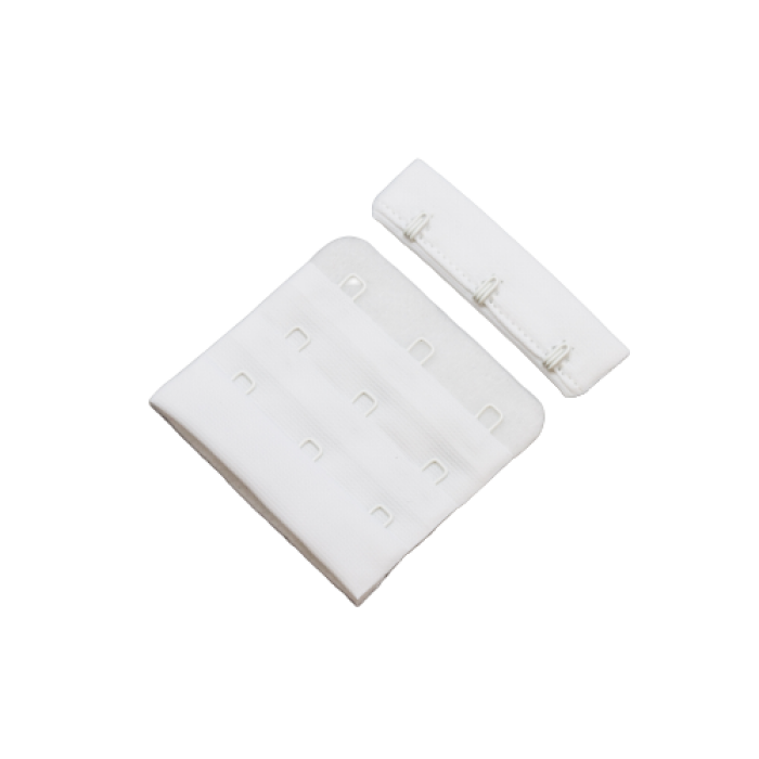 Бельевые застежки на ткани 3х3 57мм цв.белый(в упак.100шт)