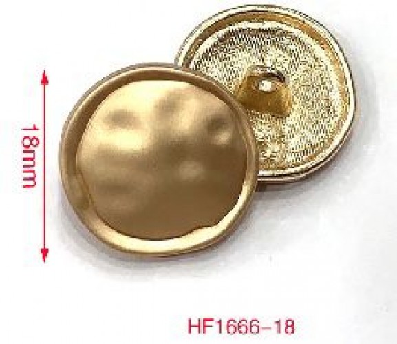 HF-1666-18 Пуговица металлическая на ножке с ободком 18мм цв.блестящее золото(в упак.100шт)