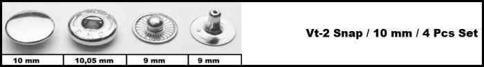 Кнопка нержавеющая VT-2 9.5мм цв.никель(в упак.1440шт)