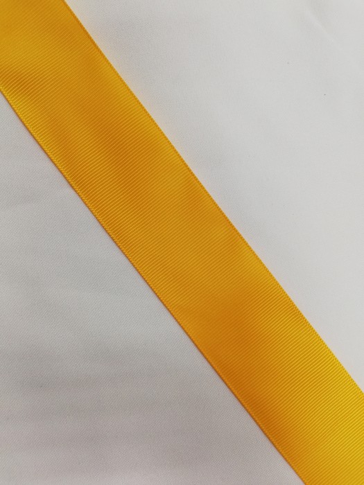 Репсовая лента блестящая 38мм цв.14-0951 желтый(в рул.100м) .