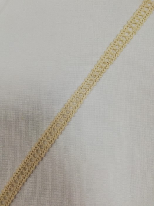0034СТ Кружево вязаное хлопок шир.1,3см цв.кремовый(в упак.30м)