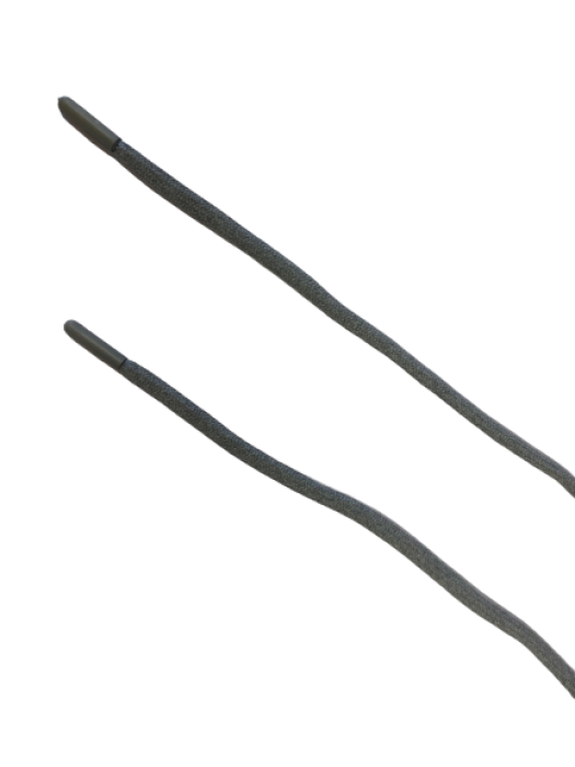 Шнур с наконечником хлопковый 06мм круглый 120см цв.серый меланж(в упак.50шт)