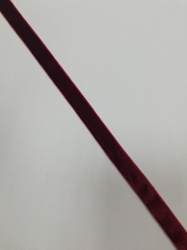 Бархатная лента эластичная 10мм цв.бордовый(в рул.~200м)