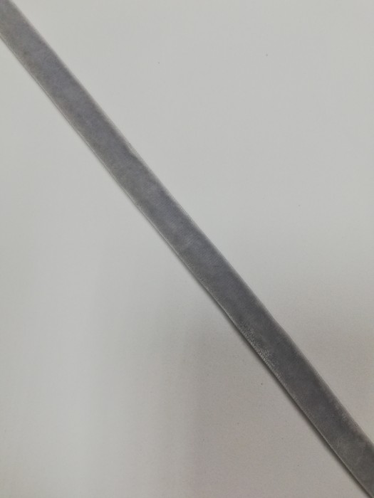 Бархатная лента эластичная 10мм цв.серый(в рул.~200м)