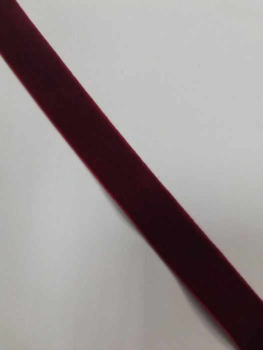 Бархатная лента эластичная 20мм цв.бордовый(в рул.~100м)