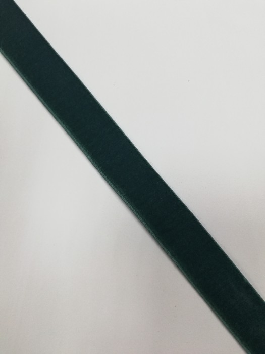 Бархатная лента эластичная 20мм цв.зеленый(в рул.~100м)