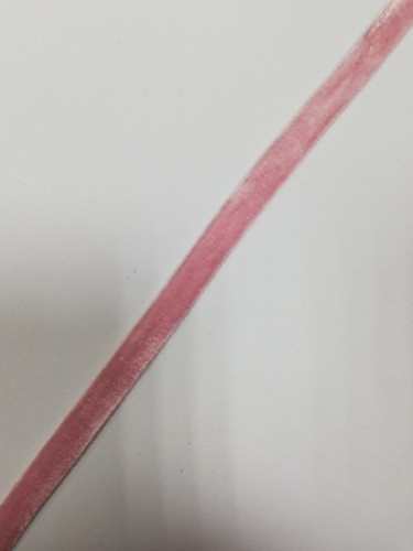 Бархатная лента эластичная 10мм цв.розовый(в рул.~200м)