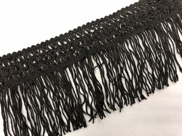 Бахрома с плетением 12см цв.черный