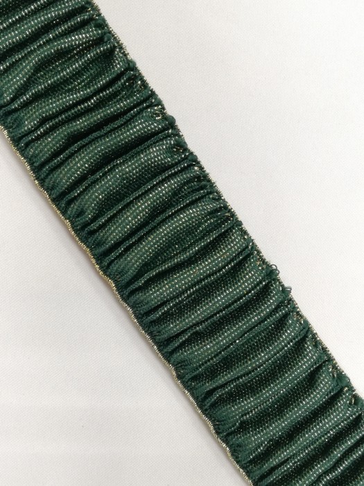 Резинка поясная с люриксом 50мм цв.темно-зеленый(в рул.25м)