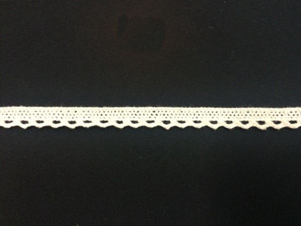 0013СТ Кружево вязаное хлопок шир.1,2см цв.кремовый(в упак.30м)