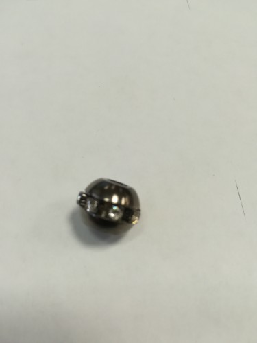 2898 Концевик шар металлический декоративный со стразами цв.ч.никель(в упак.1000шт)