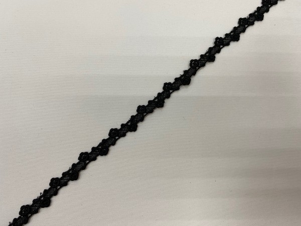 4140G Кружево вязаное полиэстер шир.1см цв.13 черный(в упак.13,9м)