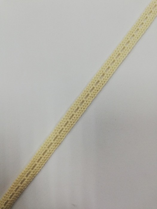 0032СТ Кружево вязаное хлопок шир.0,8см цв.кремовый(в упак.30м)
